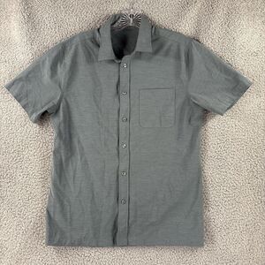 Vuori Shirt Mens Medium M Heather Green Bridge Short Sleeve Button Down Casual